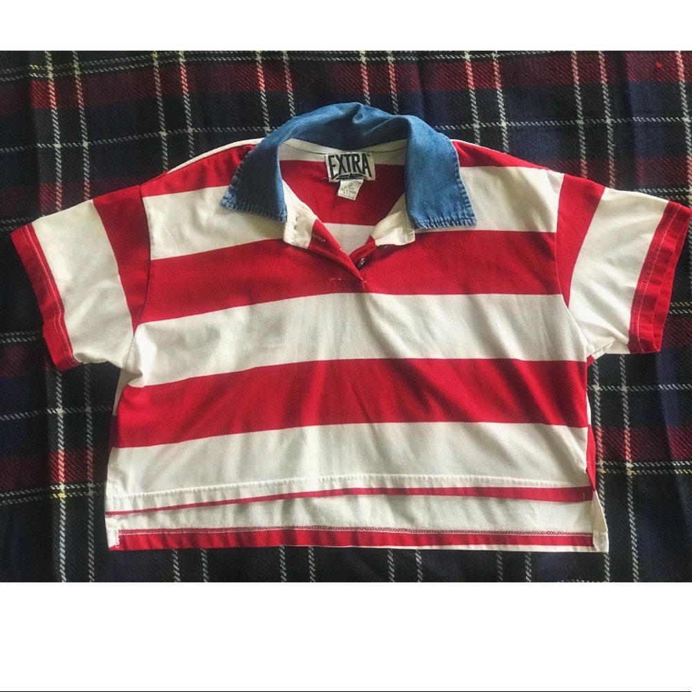 *REDONE VINTAGE* cropped collared tee